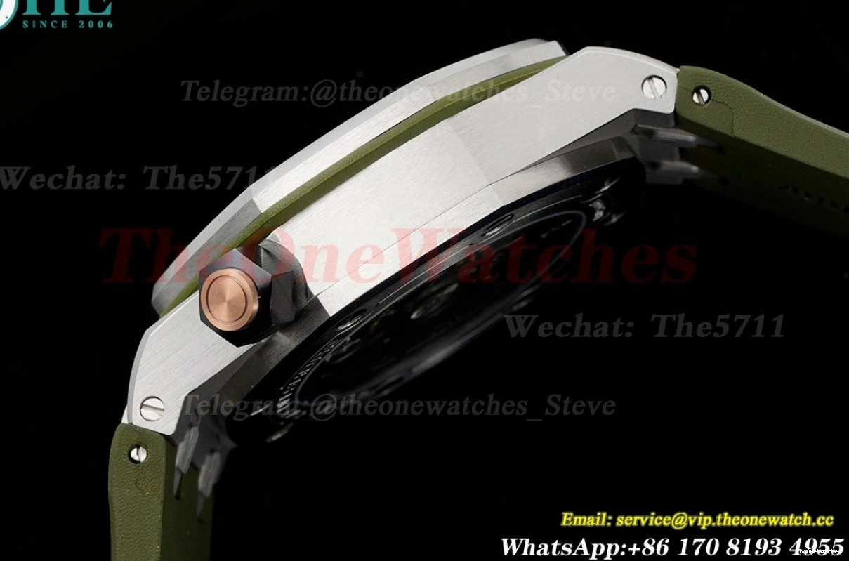 42mm Royal Oak BF 15720 Stk SS Offshore A4308 Green Diver RU 0302